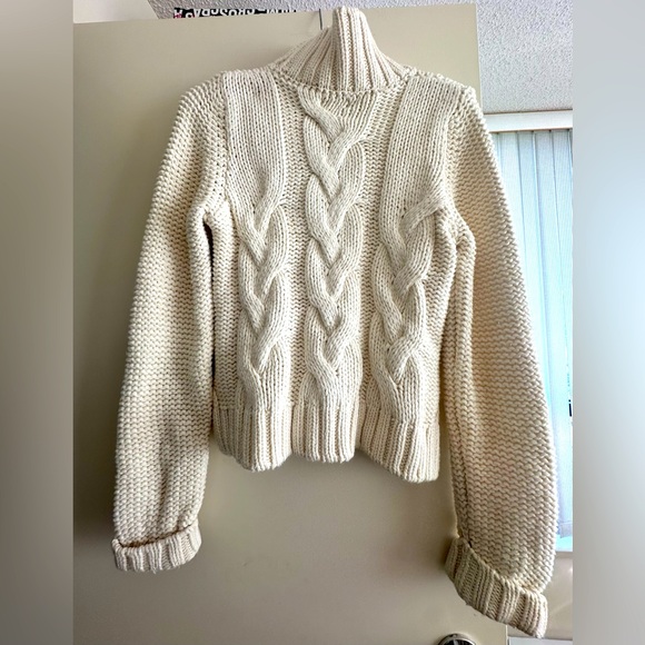 Dimensione One Sweaters - Dimensione One Beige Cableknit Sweater Size Medium Made in Italia